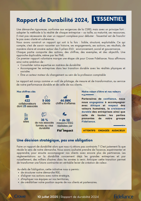 L’essentiel de notre rapport de durabilité 2024